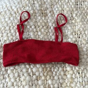 Poise youswim top in red. Selling just the top! Open to trades in Eva cut.